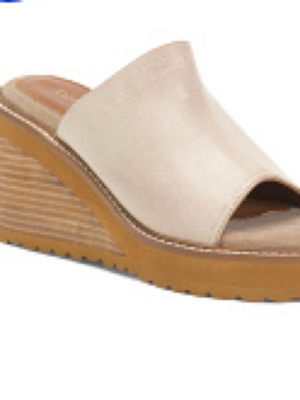 Diba True Women's Cream Espadrille Wedge Mules Leather upper!